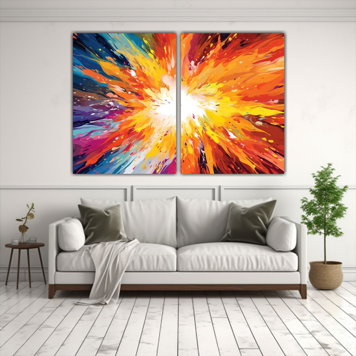 GENERICO - Cuadros Abstractos De Colores Estallando Desde El 100x75 Cm