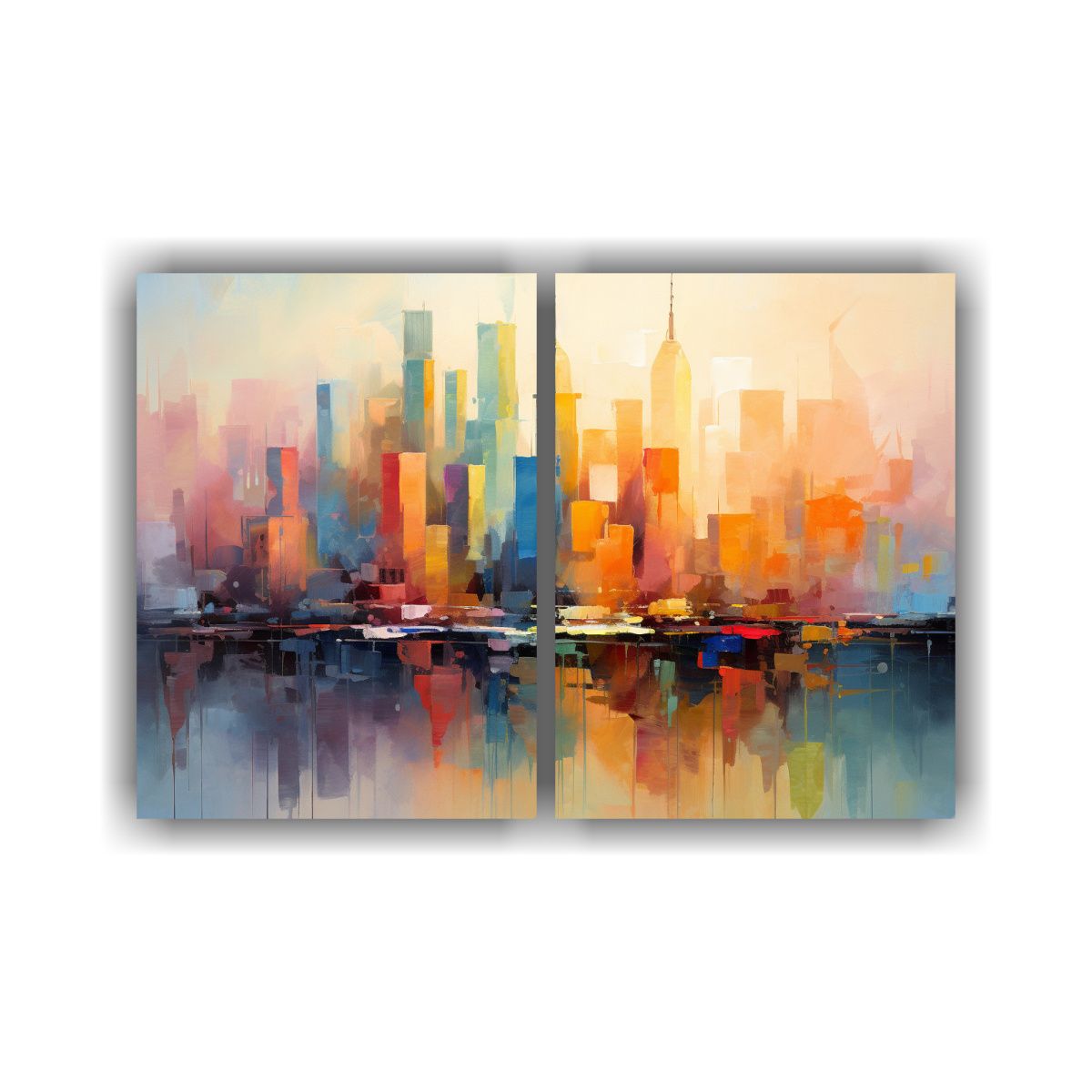 GENERICO - Cuadro Fotografía Ciudad Moderna Al Atardecer 100x75 Cm