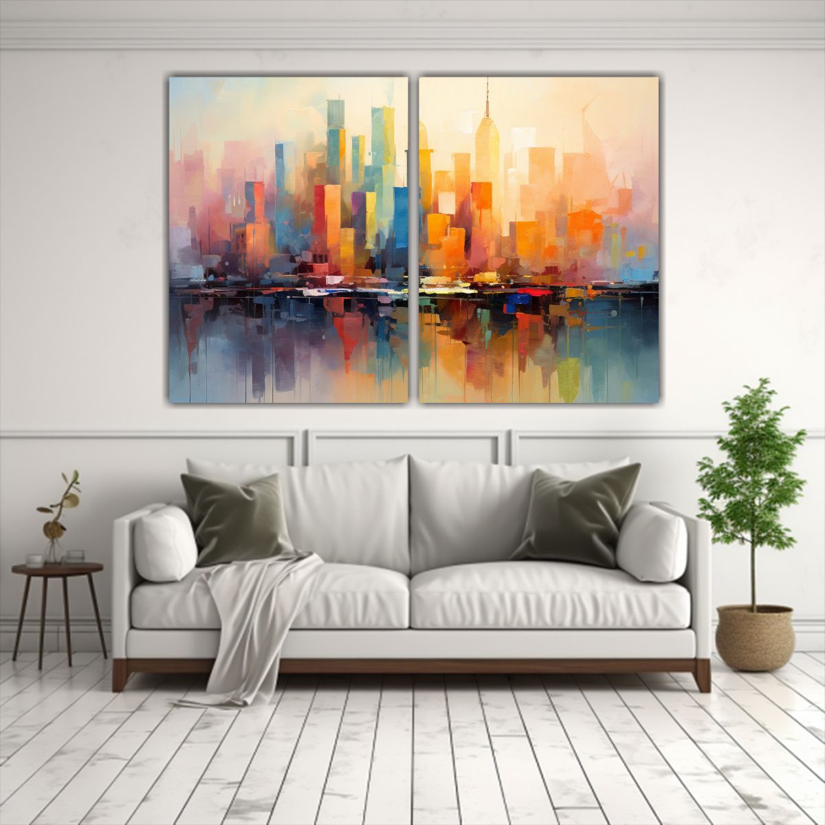 GENERICO - Cuadro Fotografía Ciudad Moderna Al Atardecer 100x75 Cm