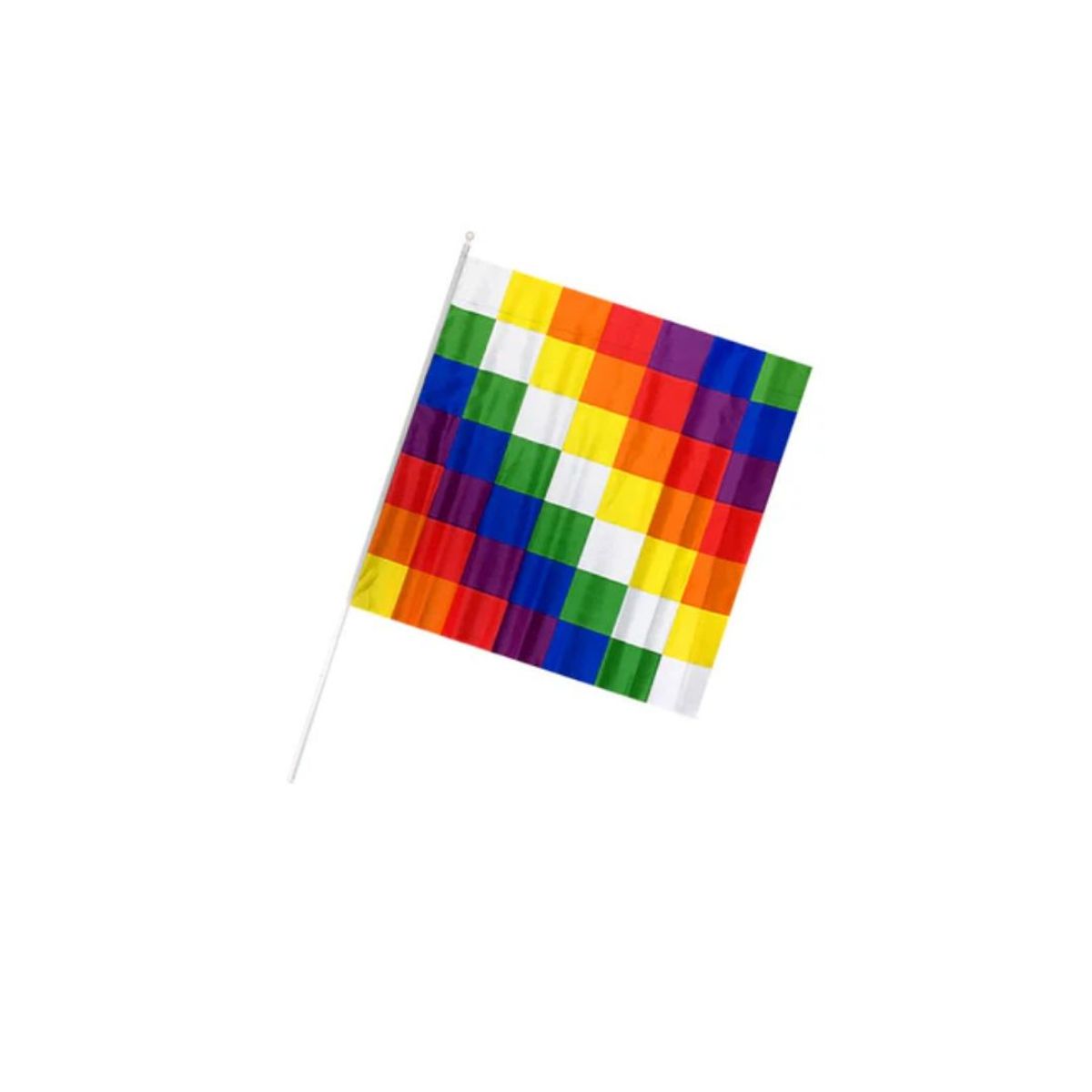 GENERICO - Bandera Wiphala 60 X 60 Cm Con Palito 12 Unidades