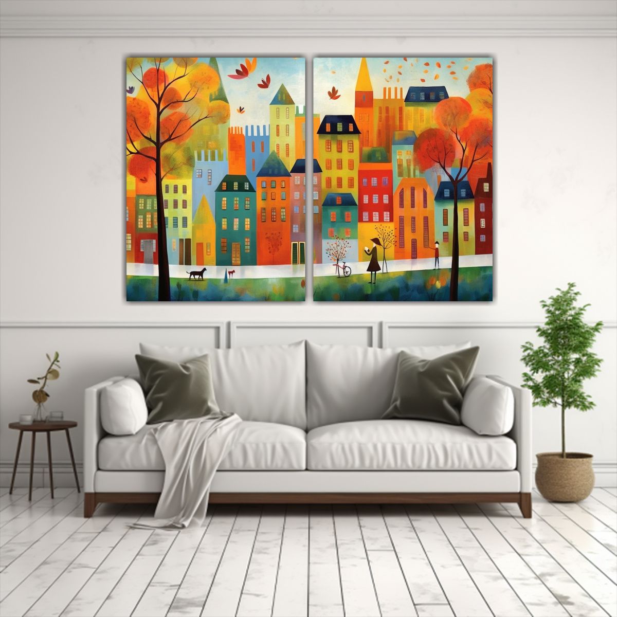 GENERICO - Pinturas En Bastidor Abstracción Luminosa Ciudad 100x75 Cm