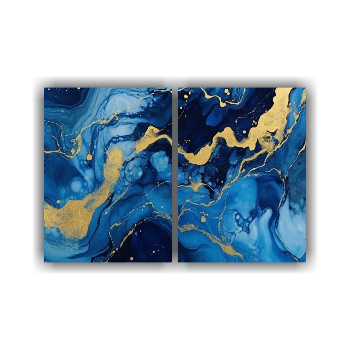 GENERICO - Cuadros Decorativos En Mármol Líquido Azul 100x65 Cm