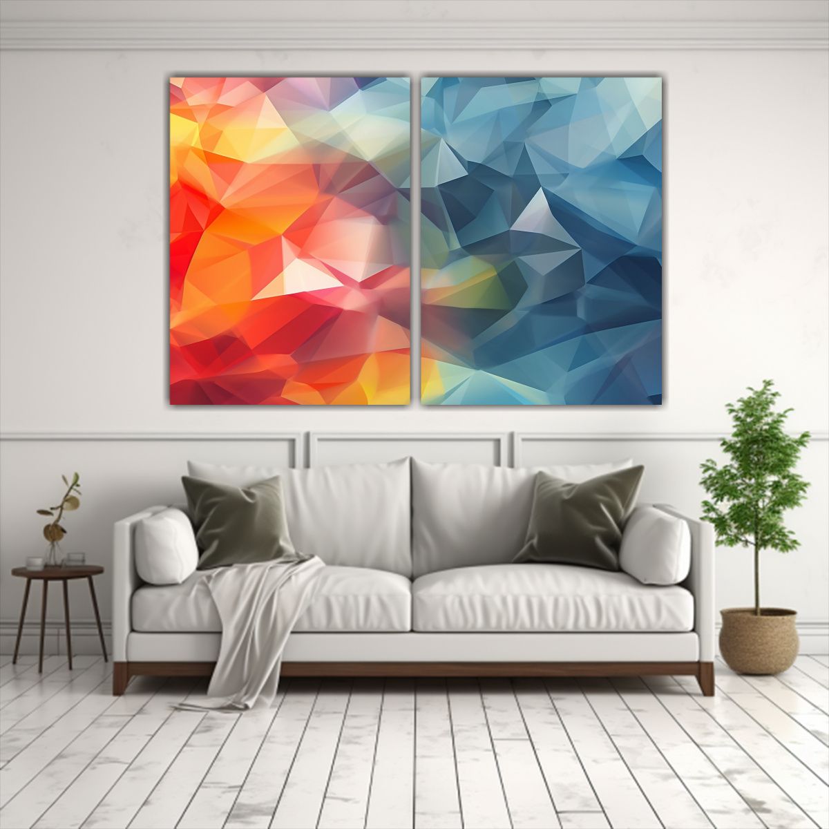 GENERICO - Fondo Geométrico Poligonal En Acuarela Brillante 100x65 Cm