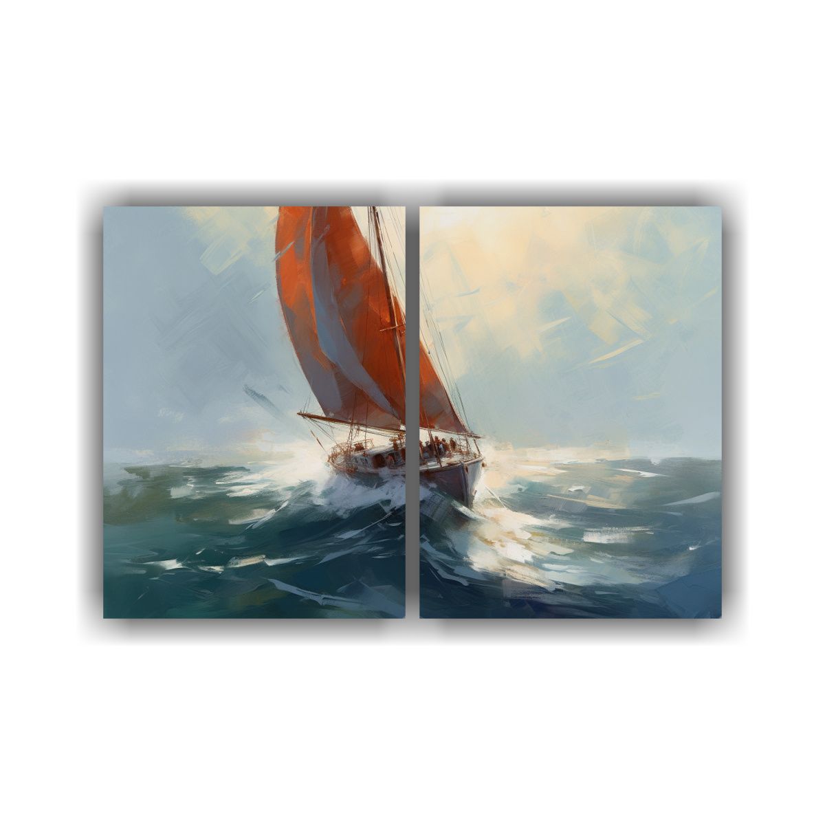 GENERICO - Cuadro Abstracto Mar Vibrante Imitación Estilo 100x75 Cm