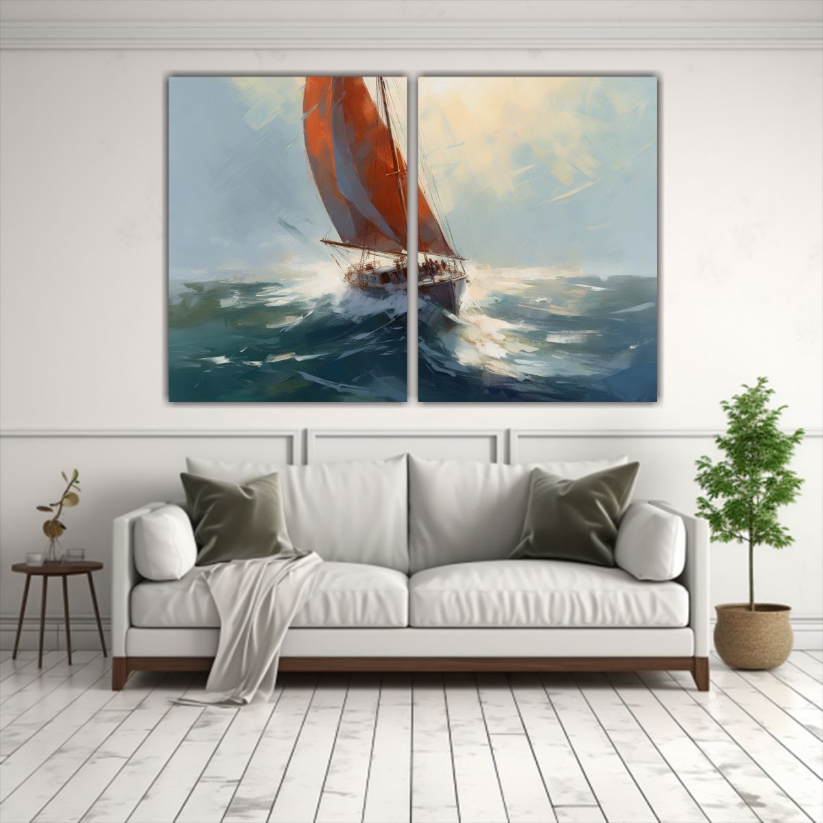 GENERICO - Cuadro Abstracto Mar Vibrante Imitación Estilo 100x75 Cm