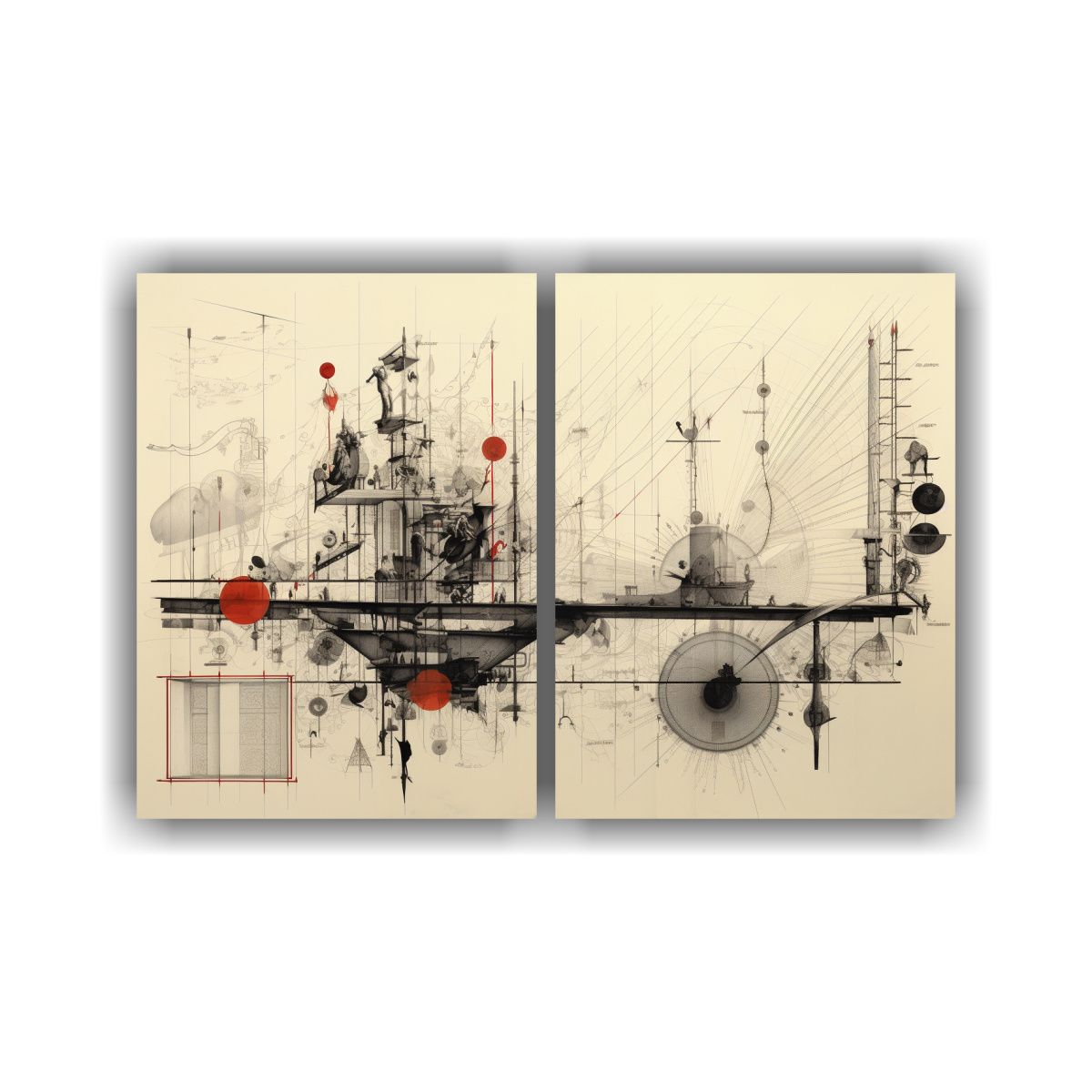 GENERICO - Conjunto 2 Dibujos Equilibrio Lienzos 100x65 Cm