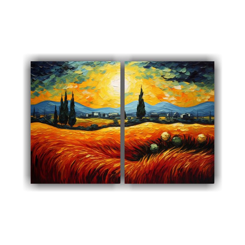 GENERICO - Pintura Al óleo Simple Del Campo Inglés De Van 100x65 Cm