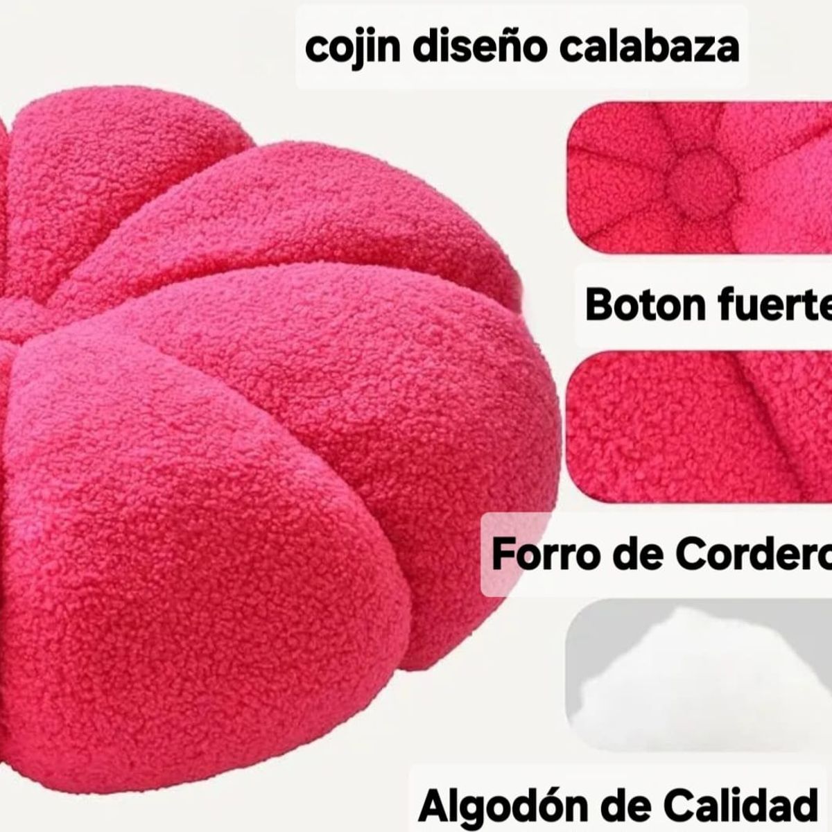 GENERICO - HERMOSOS COJINES DECORATIVOS REDONDOS DE FLOR O CALABAZAS