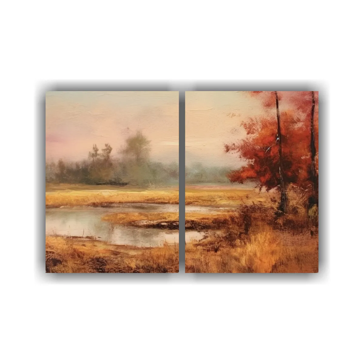 GENERICO - Pinturas De Paisaje Otoñal Estilo Vintage 100x65 Cm