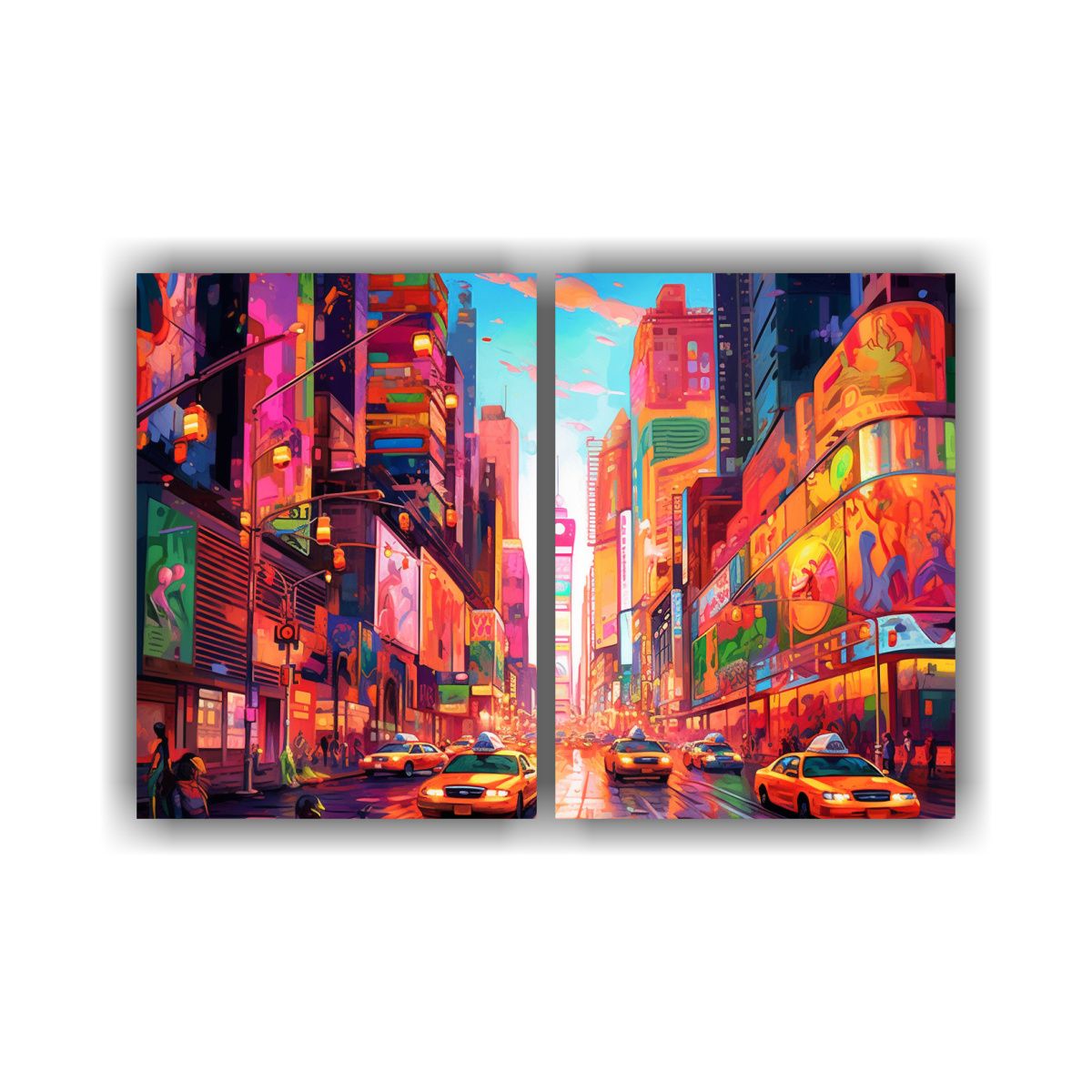 GENERICO - Cuadros Decorativos Vibrantes De Nueva York De 100x75 Cm