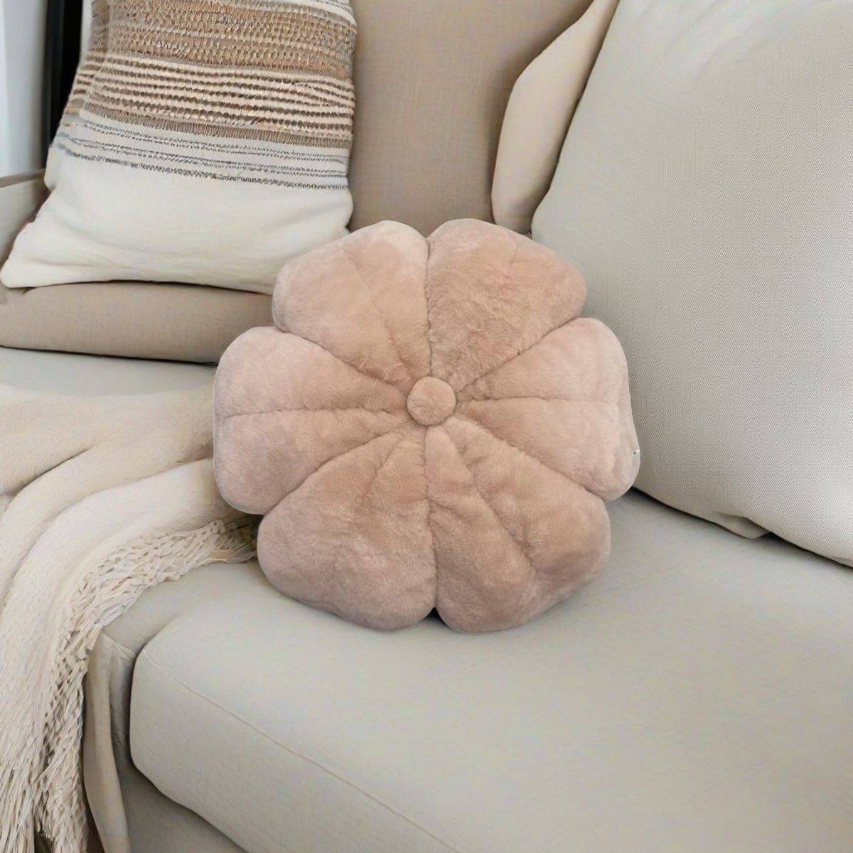 GENERICO - HERMOSOS COJINES DECORATIVOS REDONDOS DE FLOR O CALABAZAS