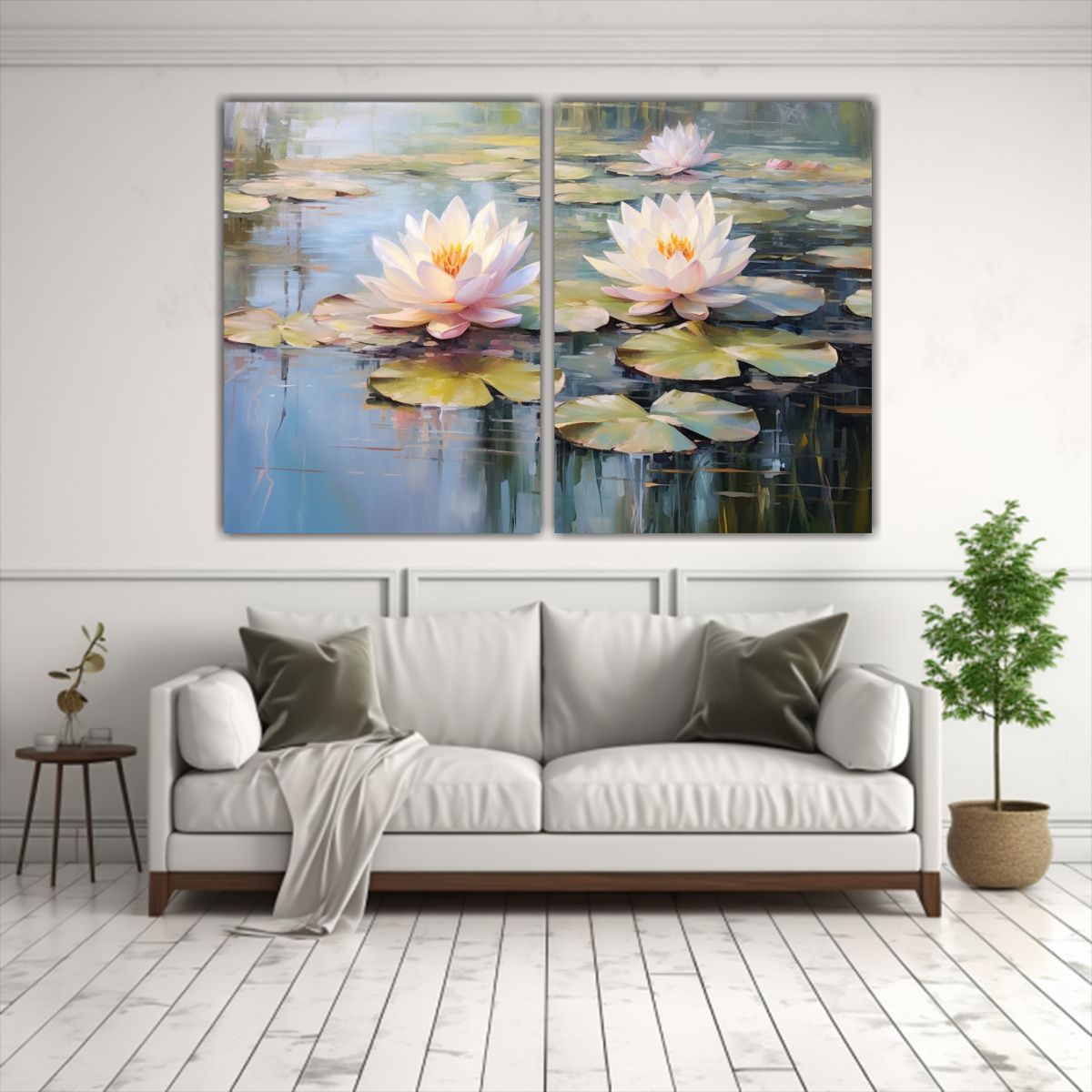 GENERICO - Pintura Al óleo De Lotos En Estanque Sereno 100x75 Cm