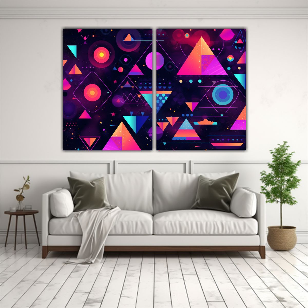 GENERICO - Abstracta Geométrica Cuadro En Lienzo Para 100x75 Cm