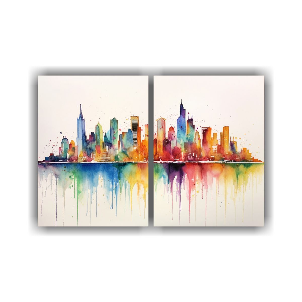 GENERICO - Cuadros Modernos Para Oficina Skyline De 100x65 Cm