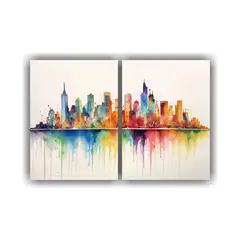 GENERICO - Cuadros Modernos Para Oficina Skyline De 100x65 Cm