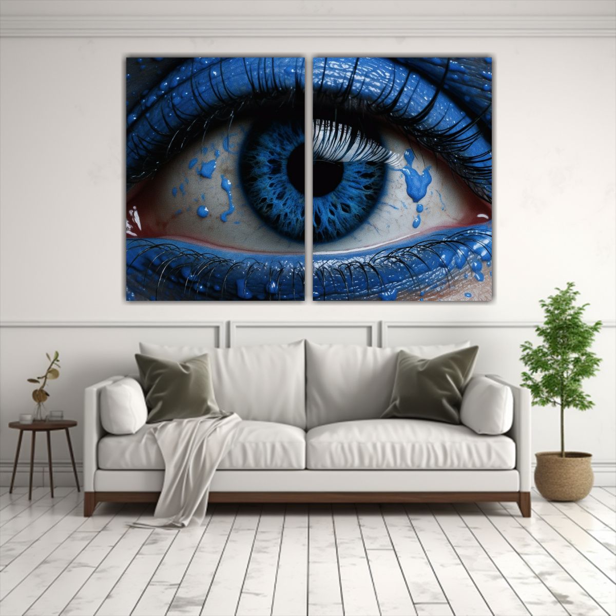 GENERICO - Diseño Oficina Dibujo Bolígrafo Azul En Lienzo 100x75 Cm