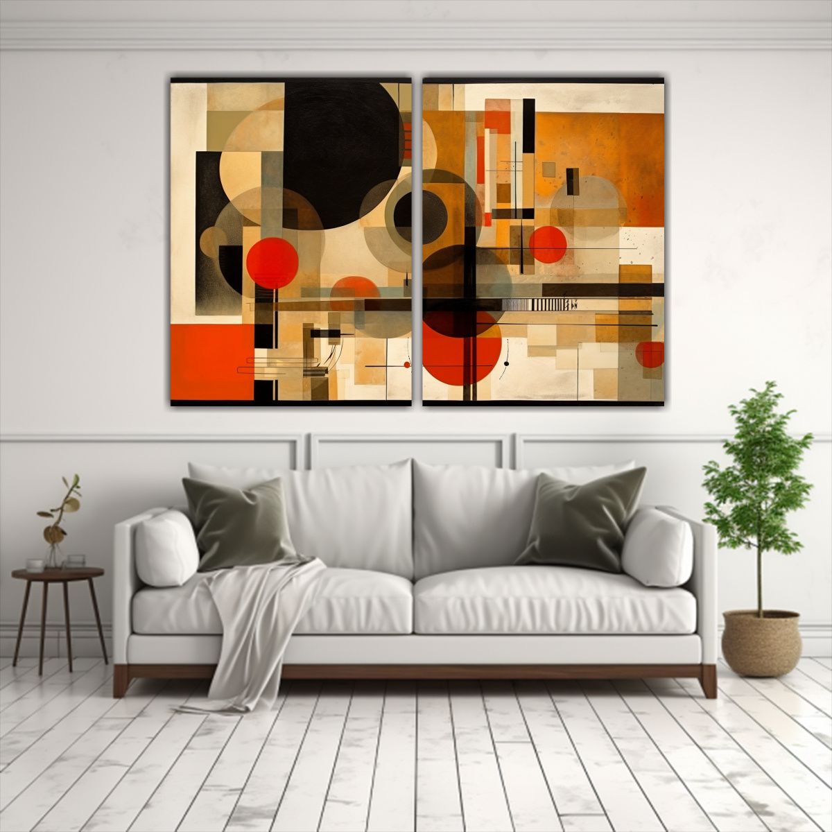 GENERICO - Pintura Abstracta Con Geometría Moderna Para 100x75 Cm