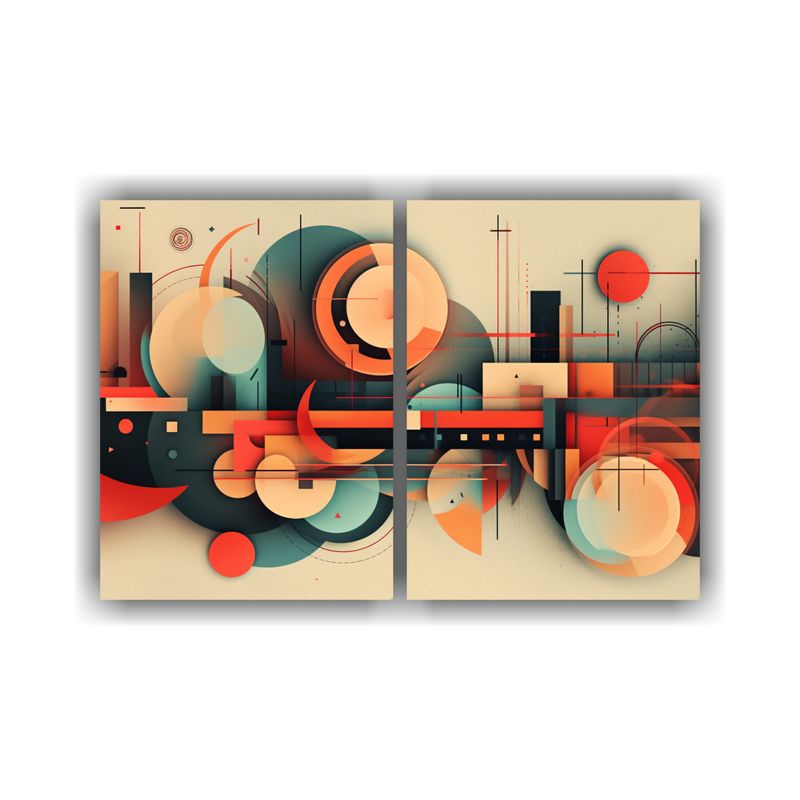 GENERICO - Pinturas Abstractas De Belleza En Dos Colores 100x75 Cm