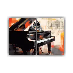 GENERICO - Cuadros Decorativos Con Motivo De Gato Tocando El 100x75 Cm
