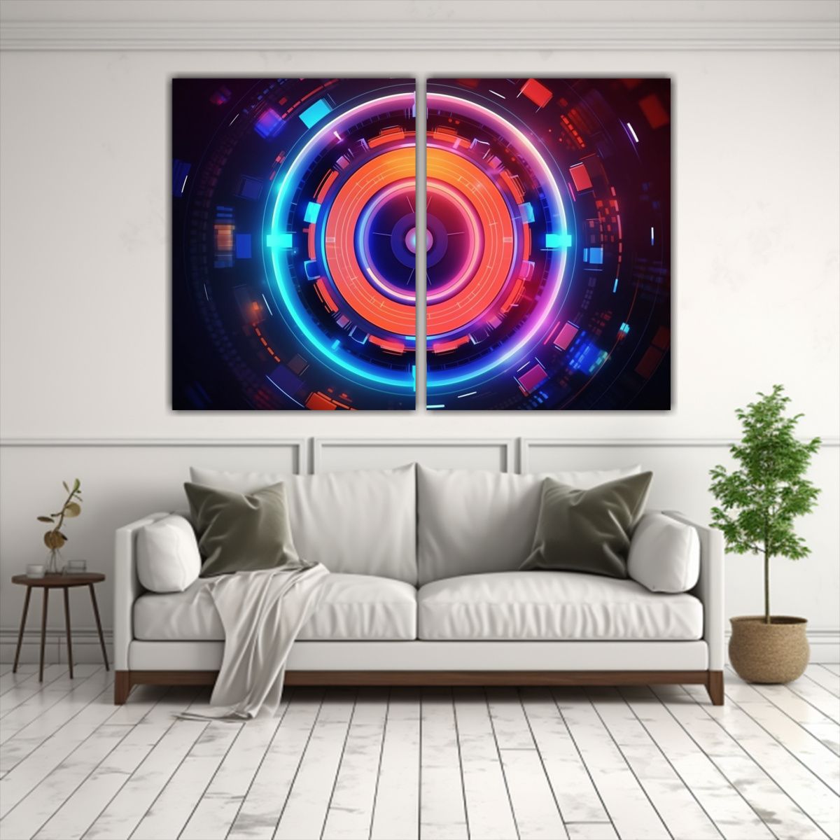 GENERICO - Pinturas Circulares Vibrantes En Lienzo Para 100x65 Cm