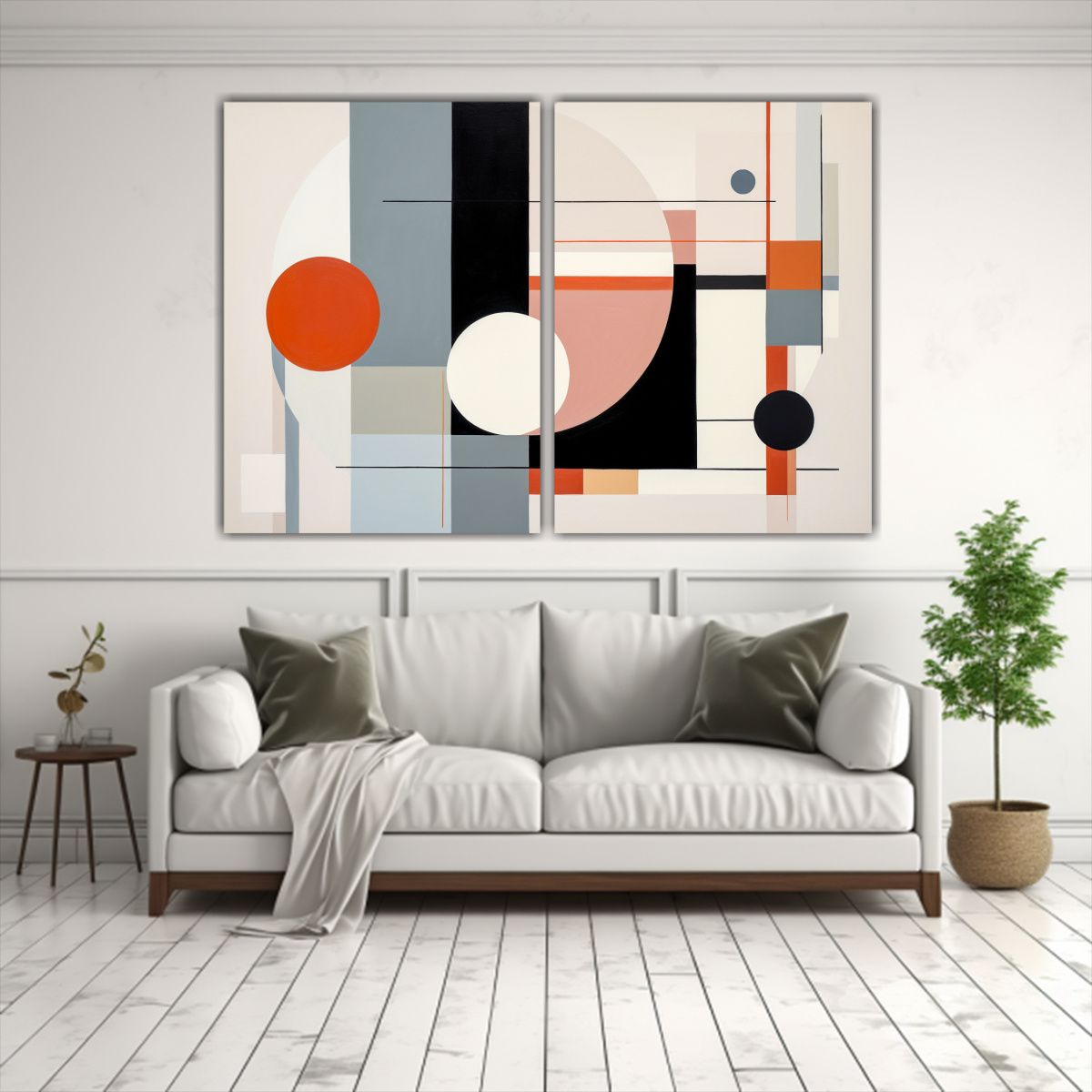 GENERICO - Pintura Abstracta Moderna Geométrica Por Emma 100x75 Cm