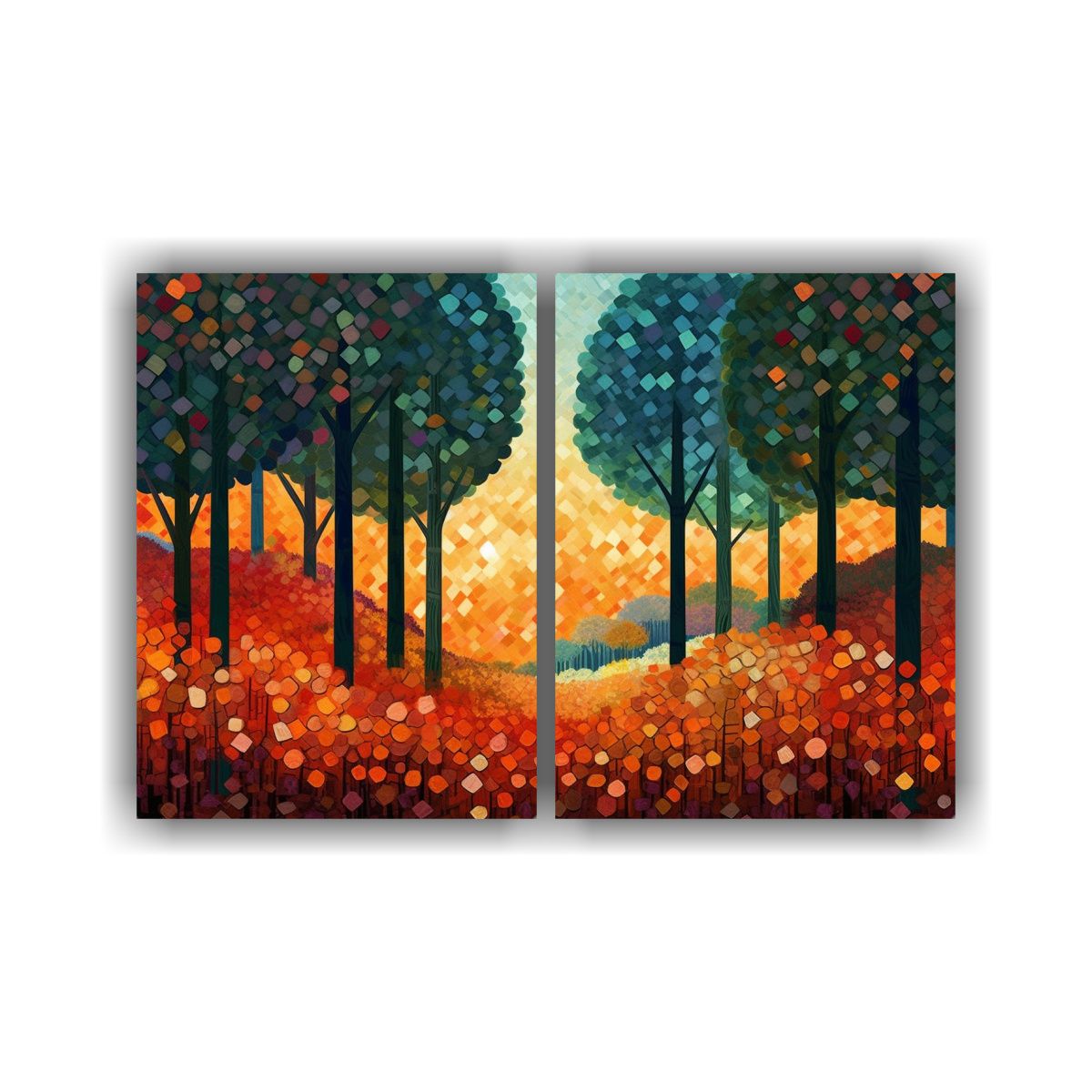 GENERICO - Pintura Moderna De árboles De Otoño En El 100x65 Cm