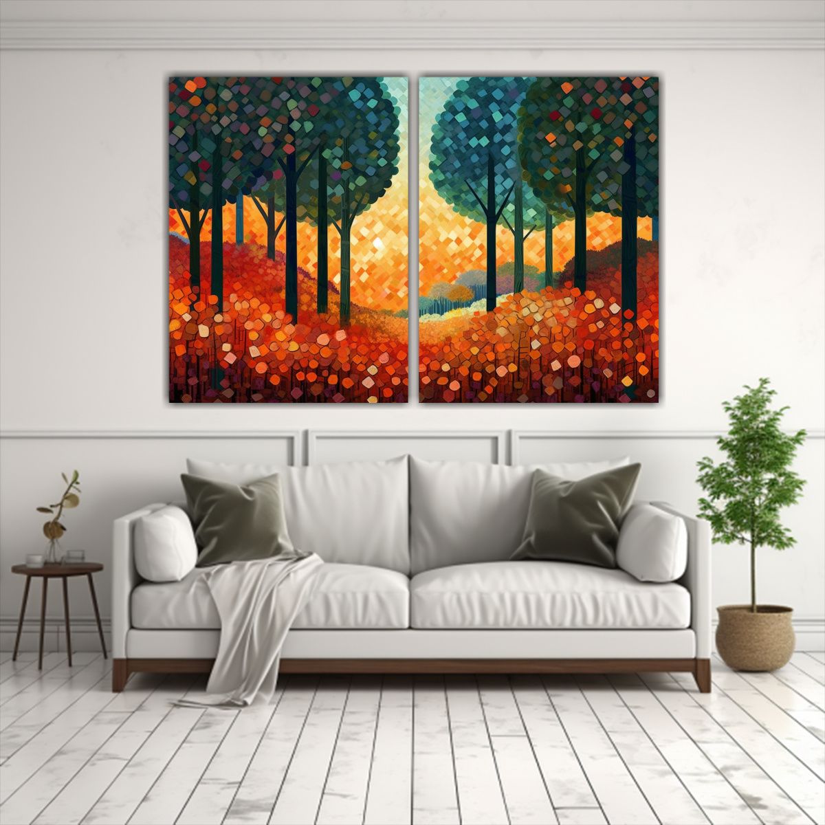 GENERICO - Pintura Moderna De árboles De Otoño En El 100x65 Cm