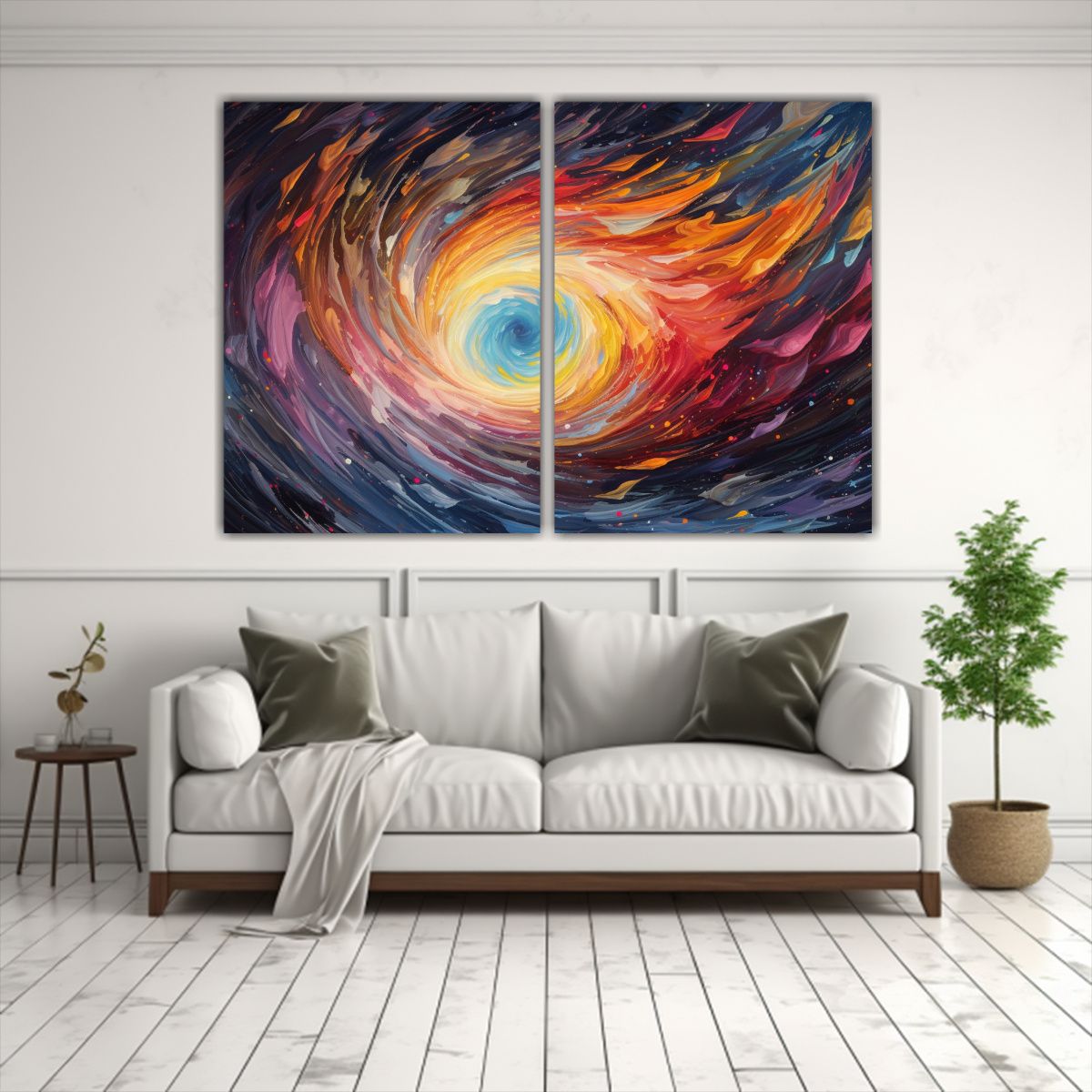 GENERICO - Cuadros Decorativos Vanguardia Floral Remolino De 100x75 Cm