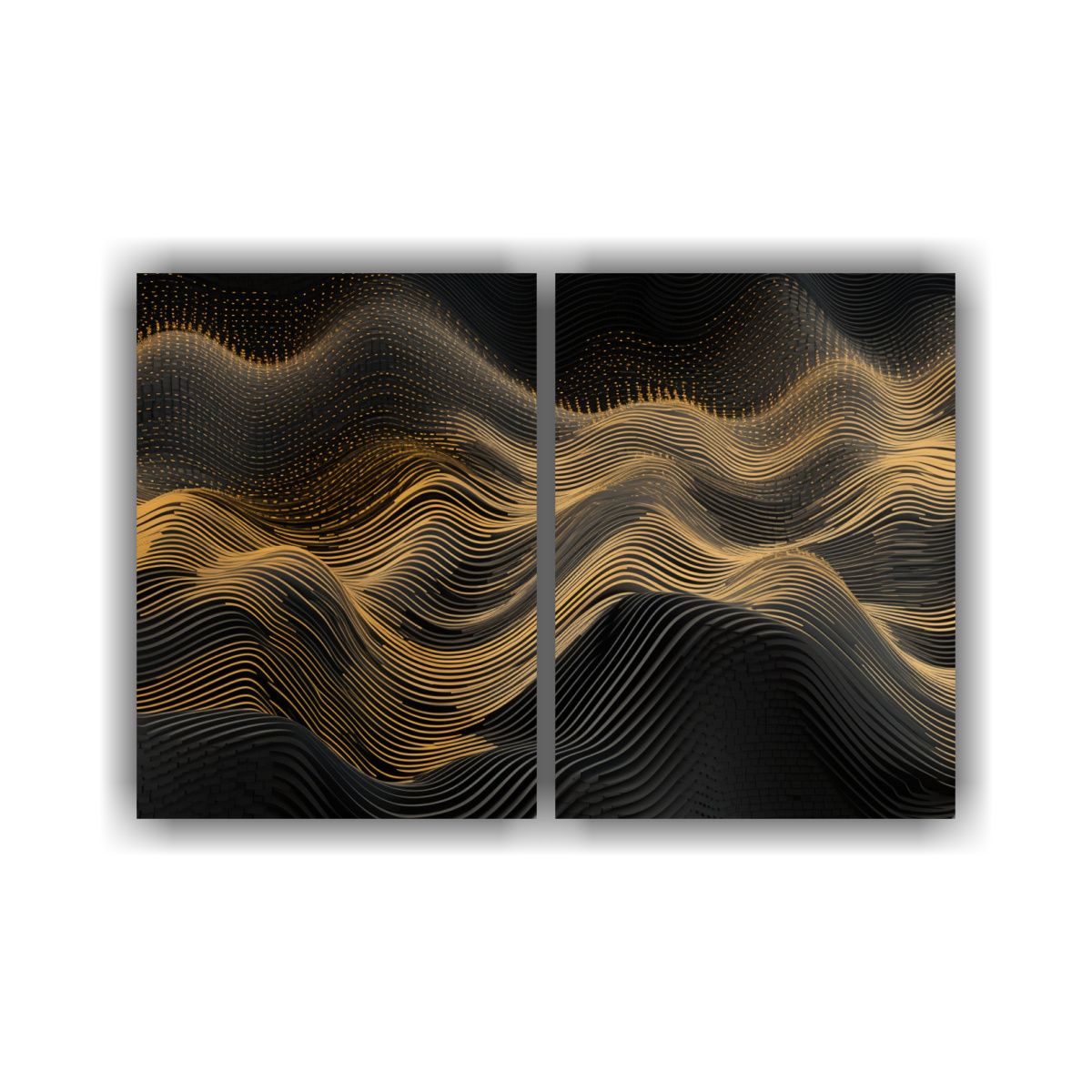 GENERICO - Cuadros Galería Simétricos Ondas Musicales En 100x65 Cm