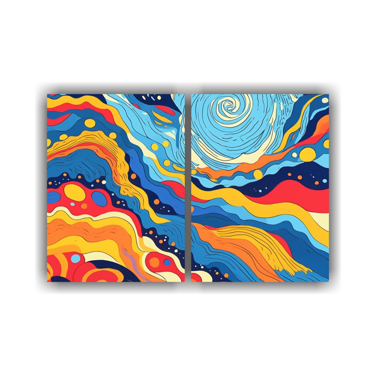 GENERICO - Cuadros Abstractos Armonía Colores Sobre Lienzo 100x75 Cm