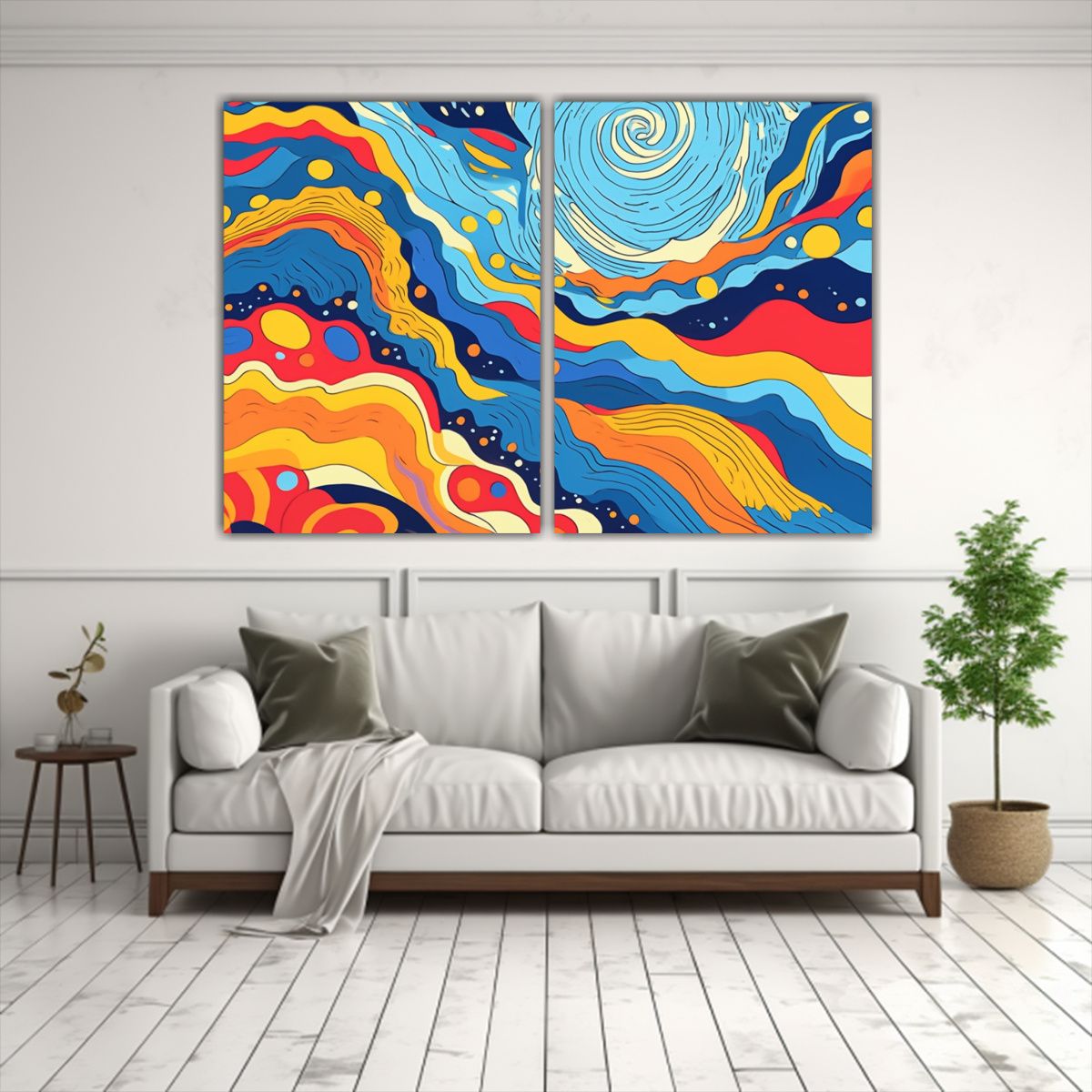 GENERICO - Cuadros Abstractos Armonía Colores Sobre Lienzo 100x75 Cm