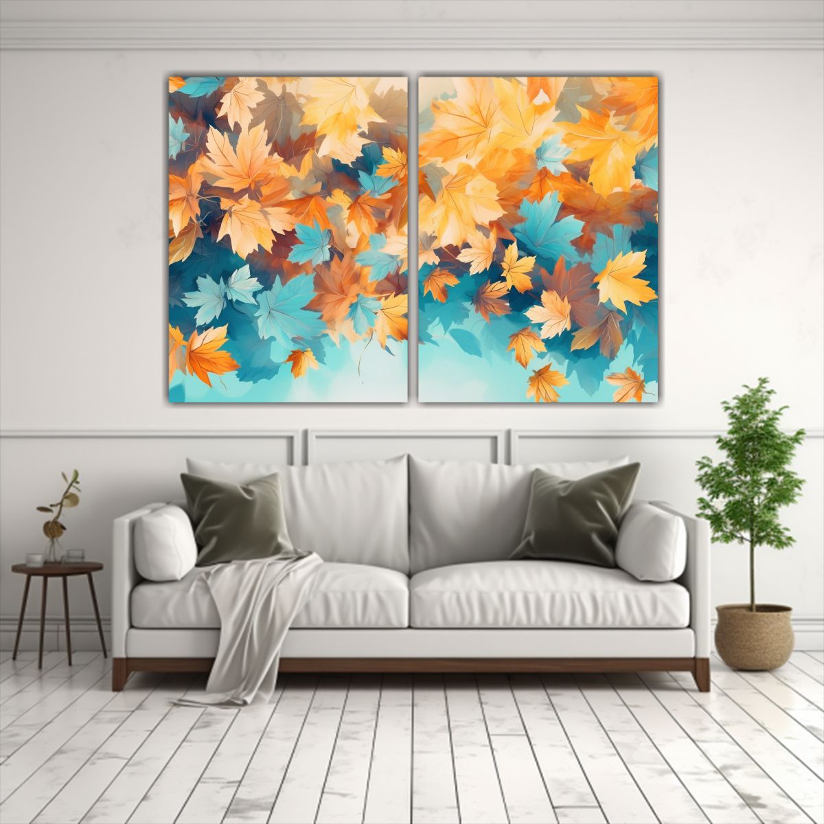 GENERICO - Cuadros Otoñales Con Hojas Coloridas Para 100x65 Cm