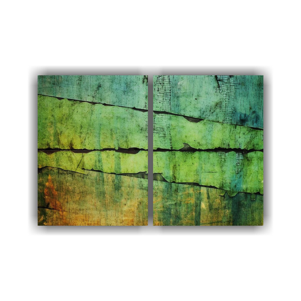 GENERICO - Pinturas Decorativas Con Estructura Verde Grunge 100x75 Cm