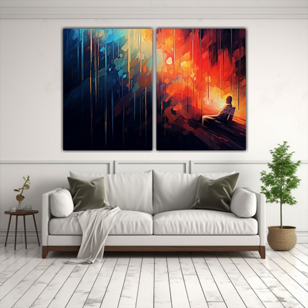 GENERICO - Pinturas Abstractas Oscuras En Bastidor 100x75 Cm