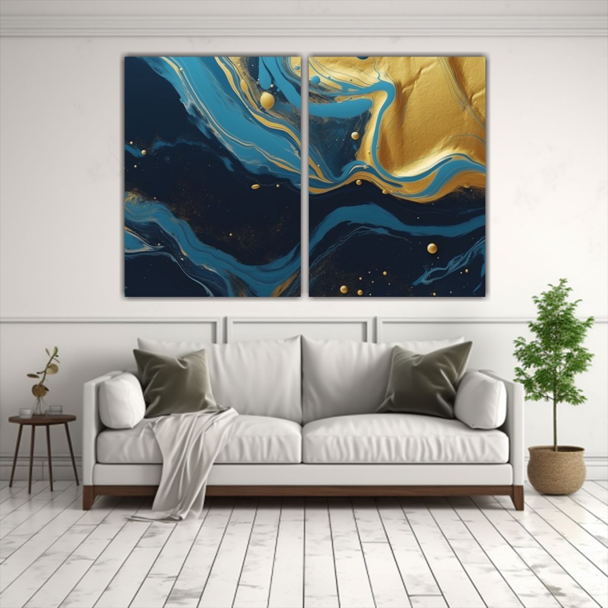 GENERICO - Fondo Contemporáneo Con Remolinos Líquidos En 100x75 Cm