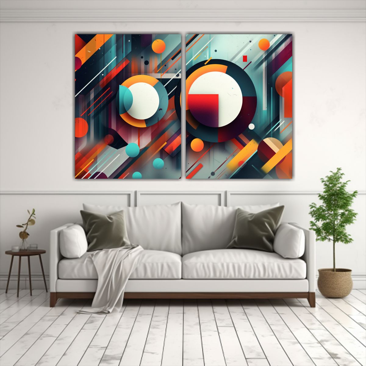 GENERICO - Pintura Abstracta Vibrante Con Formas 100x75 Cm