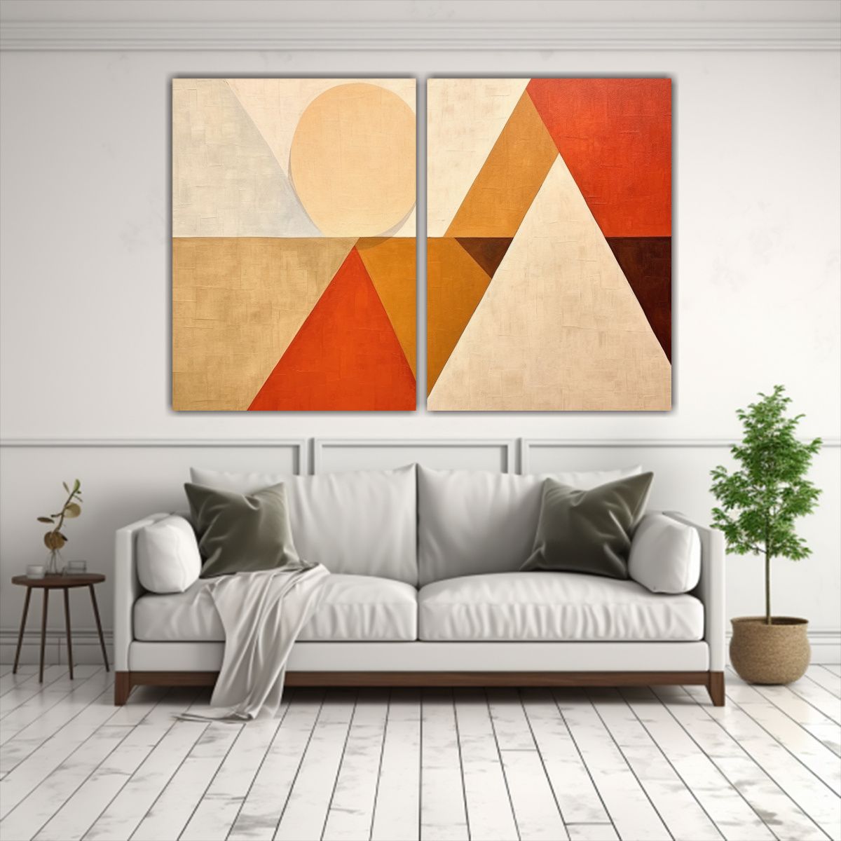 GENERICO - Lienzos Geométricos Minimalistas De Colores 100x65 Cm