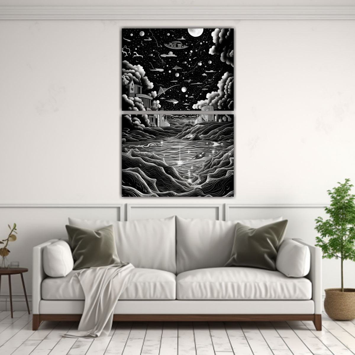 GENERICO - Pinturas Decorativas De Dos Canvas Finas Lineas 65x100 Cm