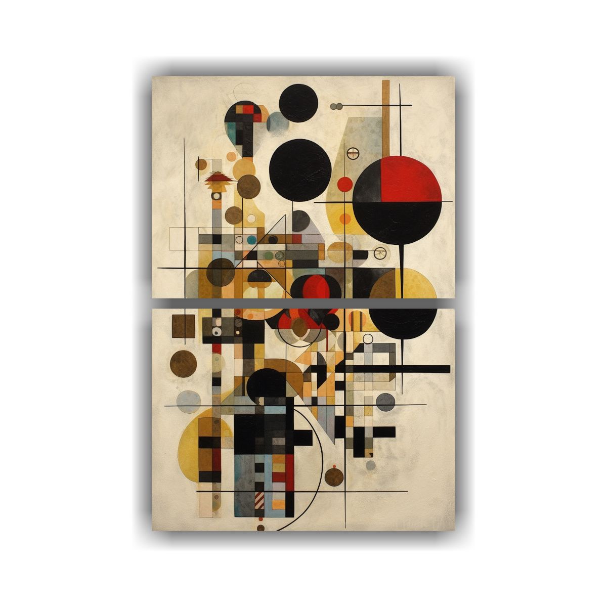 GENERICO - Cuadros Abstractos Geométricos En Colores Vivos 75x100 Cm