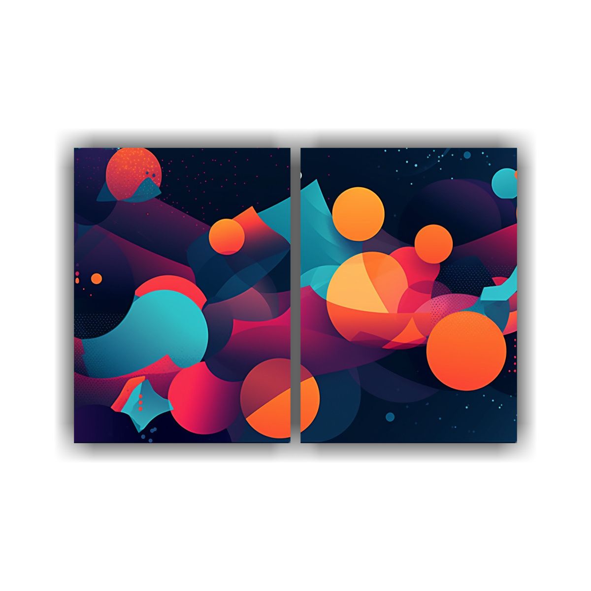 GENERICO - Cuadros Abstractos Coloridos Sobre Fondo Oscuro 100x65 Cm