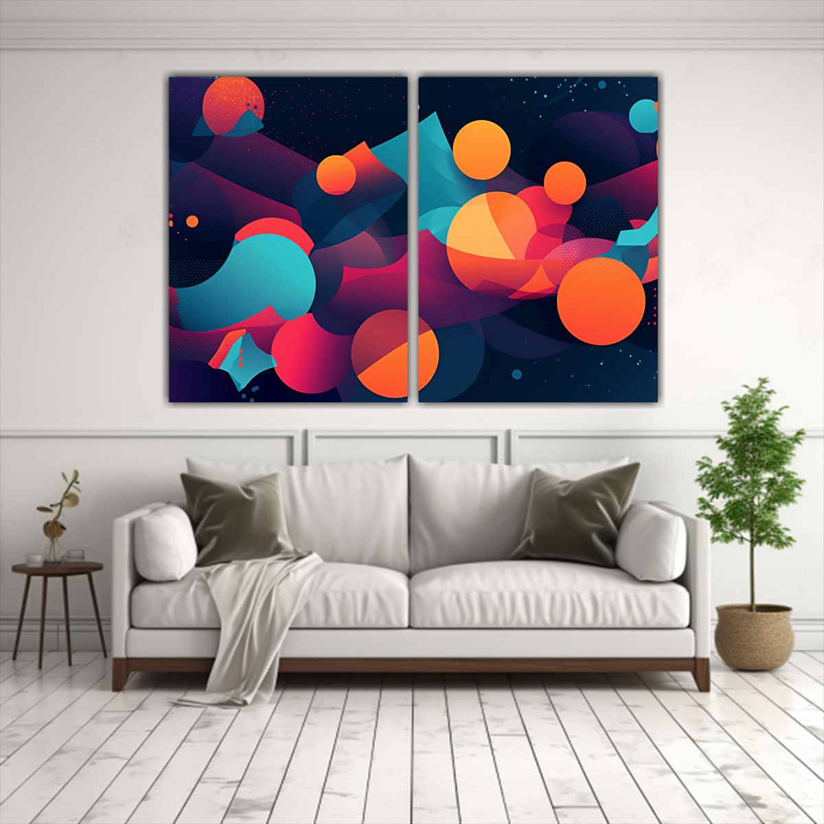 GENERICO - Cuadros Abstractos Coloridos Sobre Fondo Oscuro 100x65 Cm