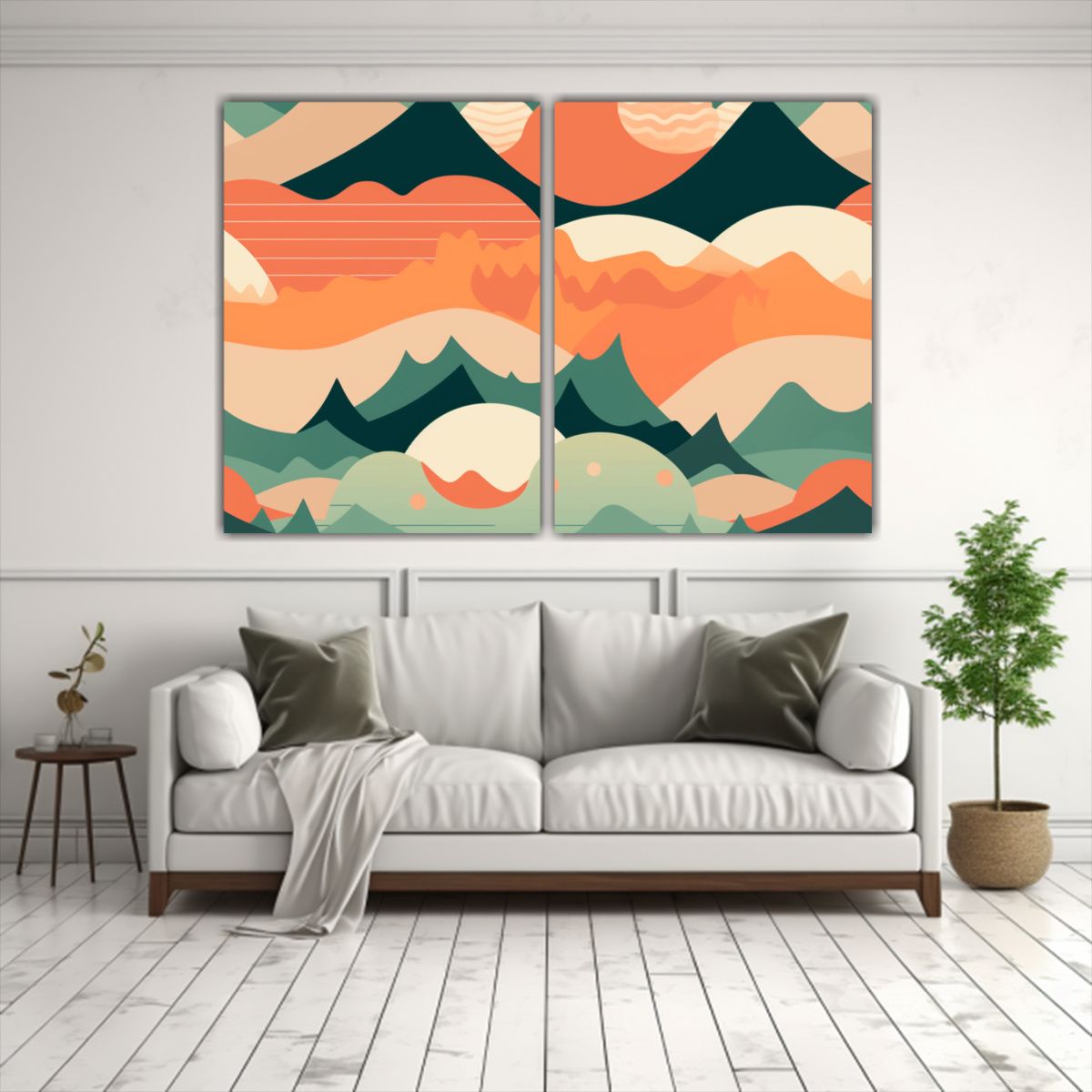 GENERICO - Cuadro Arte Acuarela Montaña Paisaje Naturaleza 100x75 Cm