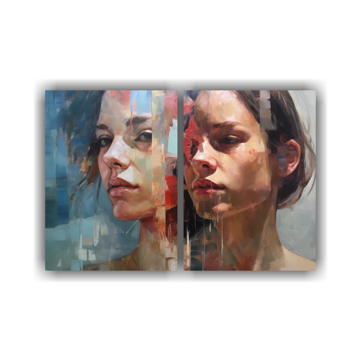 GENERICO - Cuadros De Animales Fusionan Visualmente Luchas 100x75 Cm