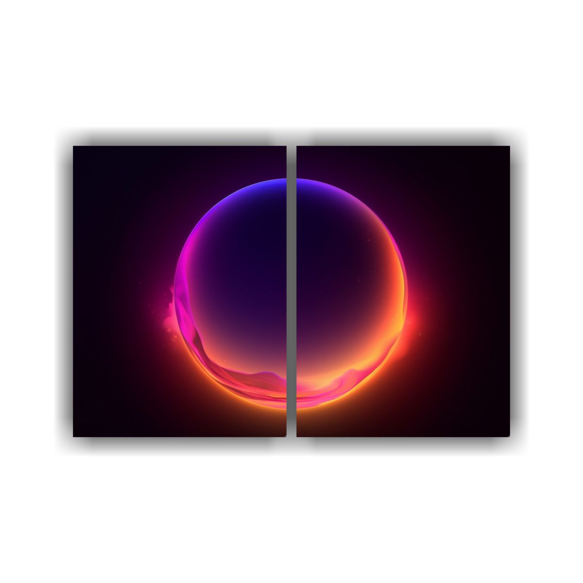 GENERICO - Cuadro Lienzo Reflejo Círculo Púrpura Naranja 100x65 Cm