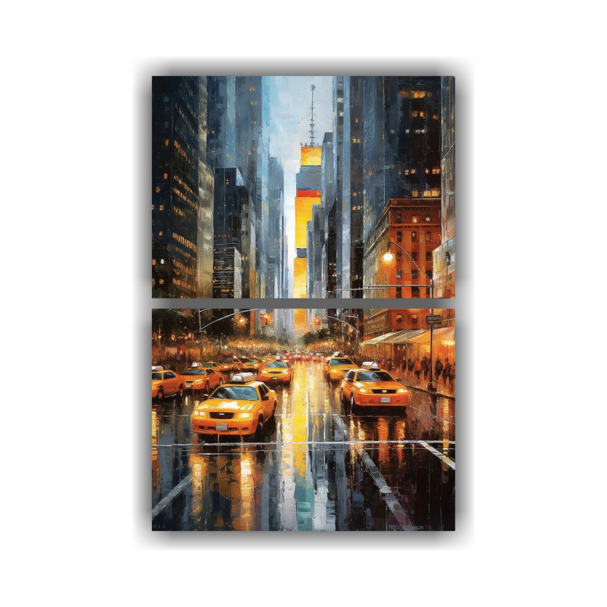 GENERICO - Arte Lienzo Expresión Lineal Nueva York Paisaje 60x80 Cm