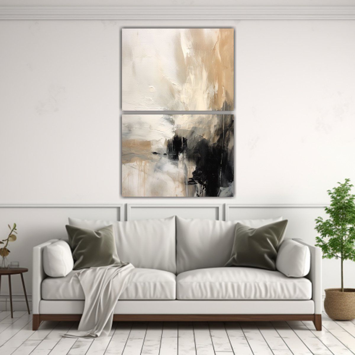 GENERICO - Pintura Abstracta De óleo De Paisaje Marino Dos 65x100 Cm