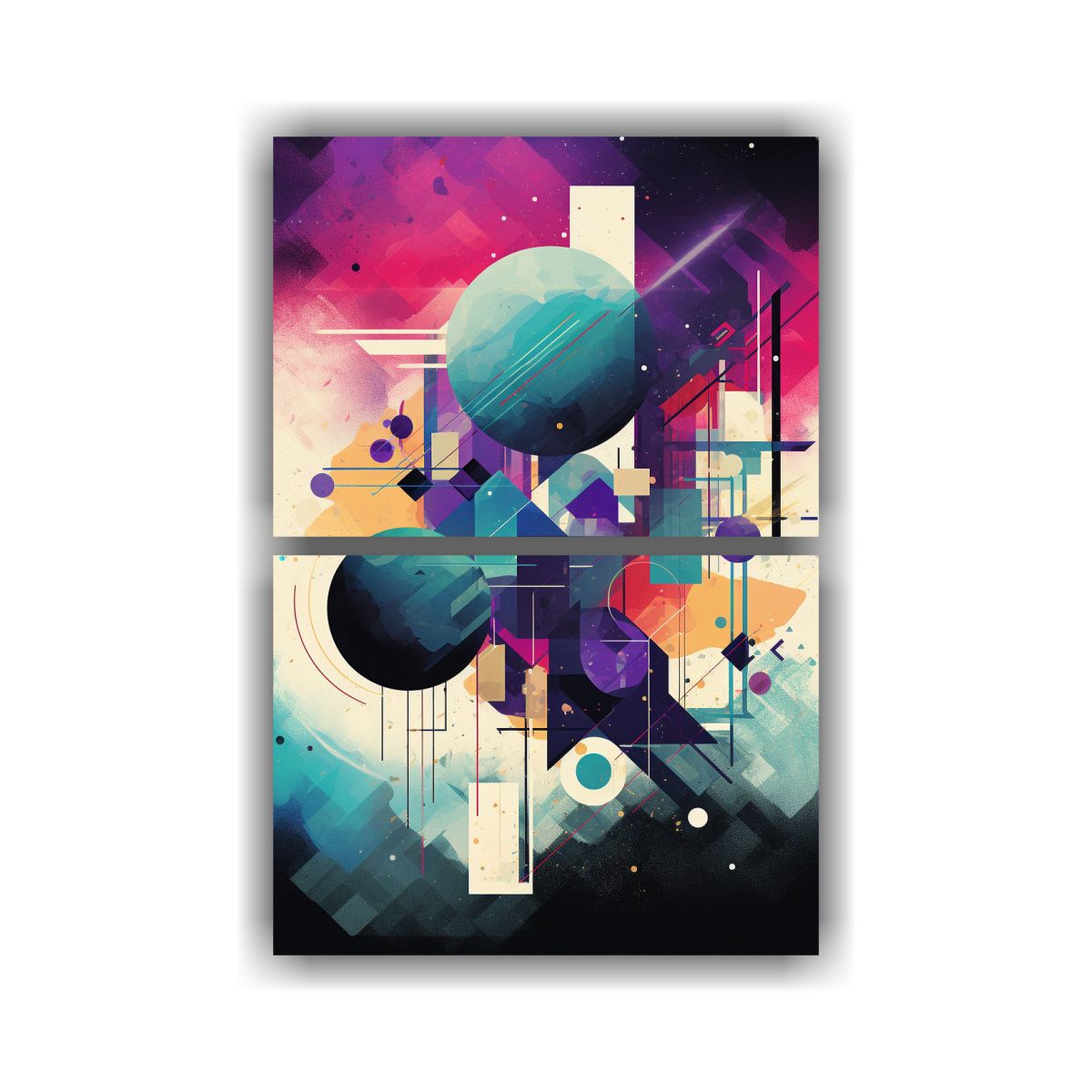 GENERICO - Dos Lienzos De Tela Impreso Unico De Diseño 120x160 Cm