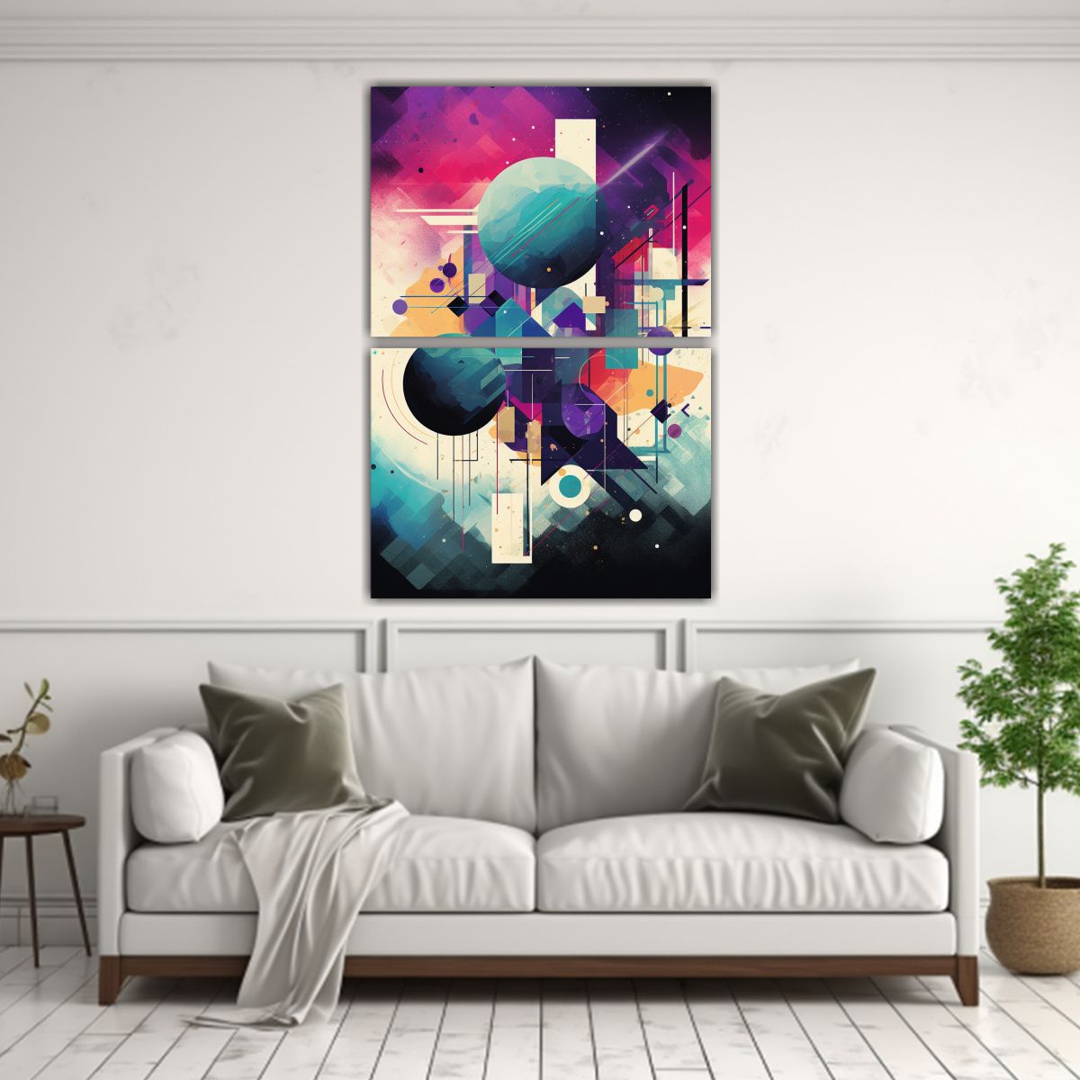 GENERICO - Dos Lienzos De Tela Impreso Unico De Diseño 120x160 Cm