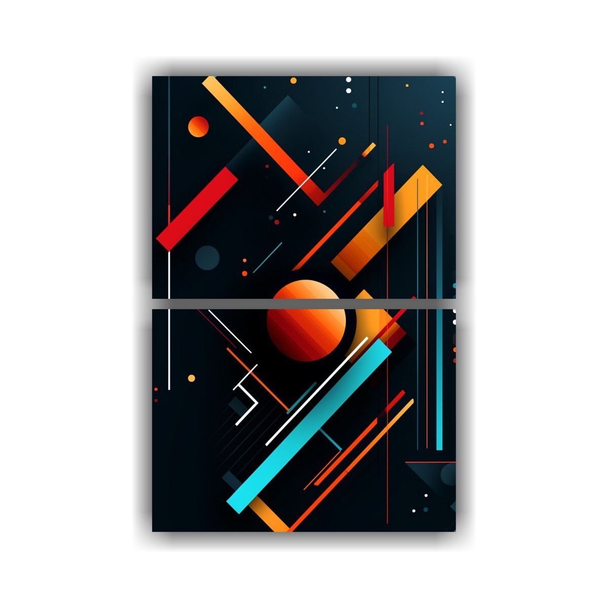 GENERICO - Dos Cuadros Vintage Urbano Papel Pintado Móvil 120x160 Cm