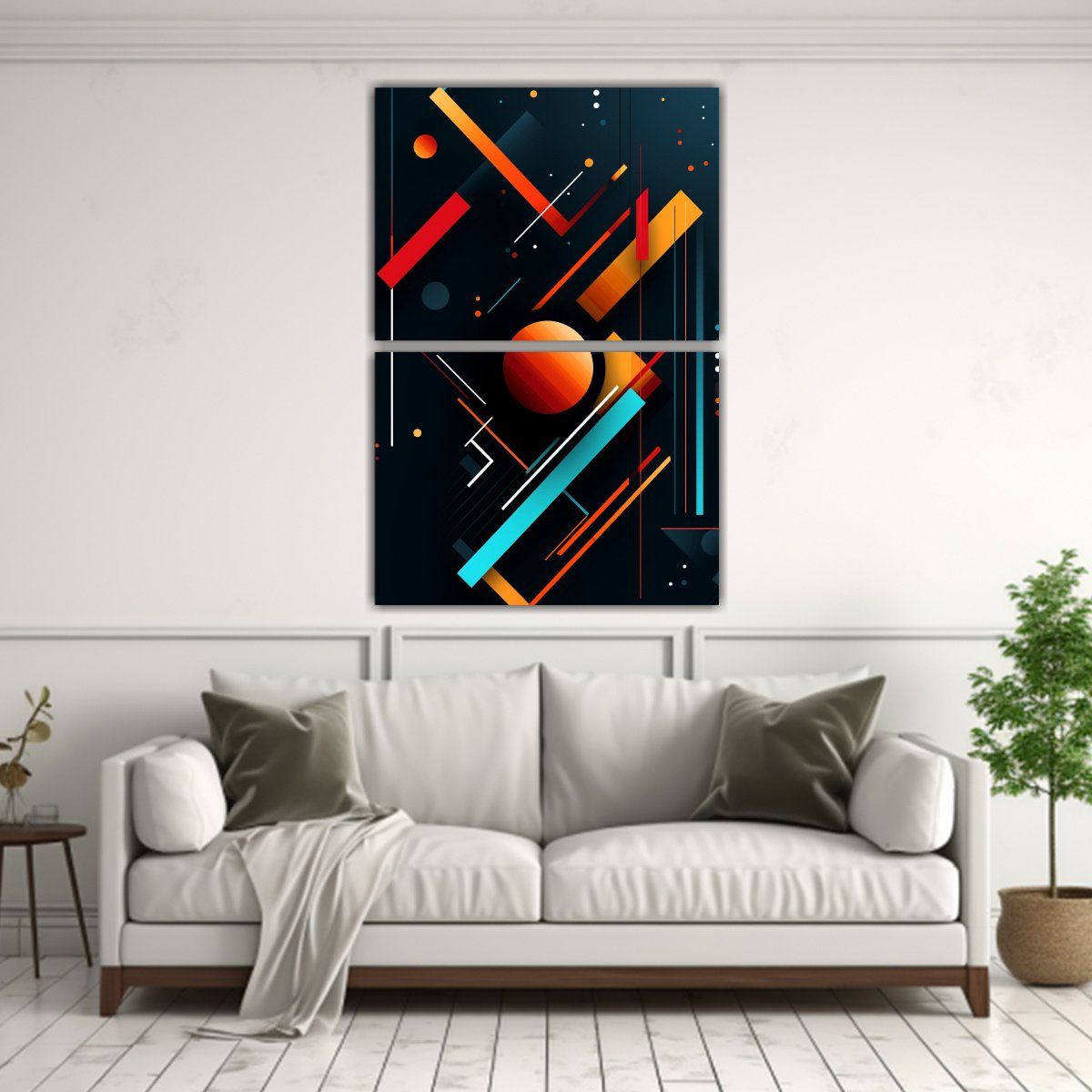 GENERICO - Dos Cuadros Vintage Urbano Papel Pintado Móvil 120x160 Cm